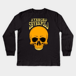 avenged gold skull Kids Long Sleeve T-Shirt